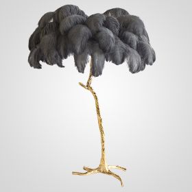 Торшер страусиные перья ImperiumLoft Feather Lamp A Modern Grand Tour черный