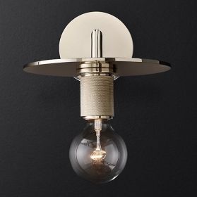 Бра ImperiumLoft Rh Utilitaire Knurled Disk Shade Silver