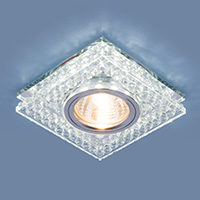 Встраиваемый точечный светильник Elektrostandard 8391 MR16 CL/SL прозрачный/серебро