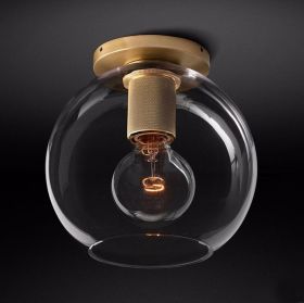 Потолочный светильник ImperiumLoft Rh Utilitaire Globe Shade Flushmount Brass
