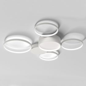 Потолочная светодиодная люстра ImperiumLoft в виде колец Twine 5 Rings White