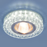 Точечный светодиодный светильник со светодиодной подсветкой Elektrostandard 8381 MR16 CL/SL прозрачный/серебро