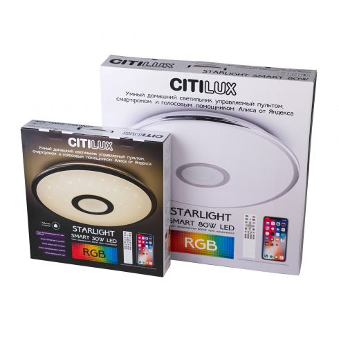 Потолочный светодиодный светильник с пультом управления Citilux Старлайт Смарт CL703A40G хром фото