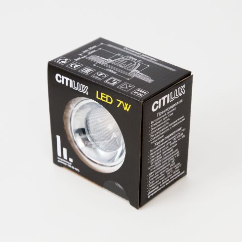 Встраиваемый светильник Citilux Альфа CLD001NW1 белый + хром фото