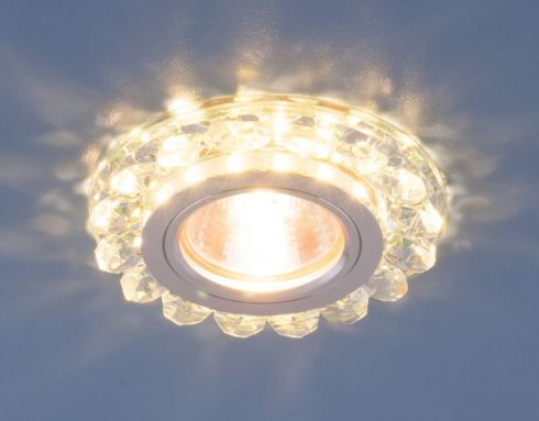 Точечный светодиодный светильник с хрусталем Elektrostandard 6036 MR16 СL прозрачный фото