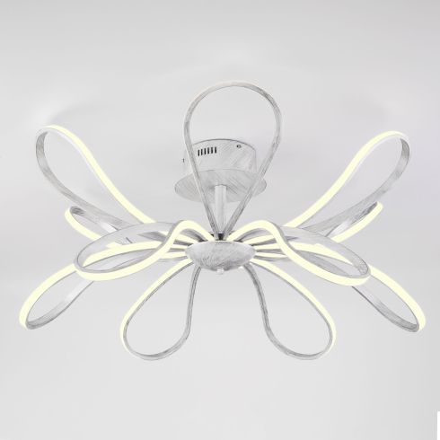 Потолочная светодиодная люстра Eurosvet Nerina 90134/12 белый с серебром фото
