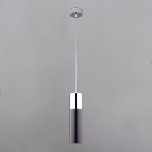 Подвесной светодиодный светильник Eurosvet Double Topper 50135/1 LED хром/черный фото