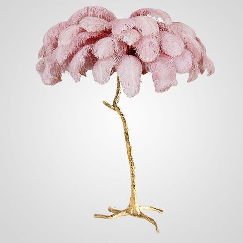 Торшер страусиные перья ImperiumLoft Feather Lamp A Modern Grand Tour розовый фото