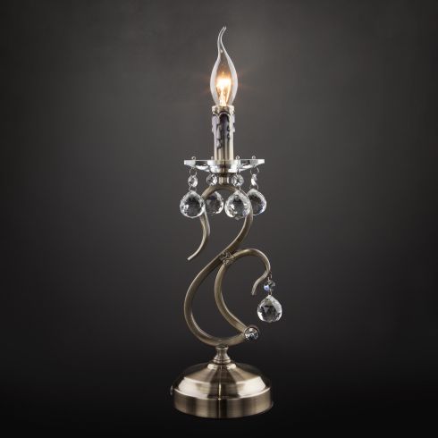 Настольная лампа Eurosvet Ernin 12505/1Т античная бронза хрусталь Strotskis® фото