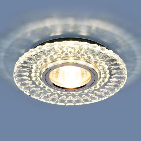 Встраиваемый точечный светильник Elektrostandard 2197 MR16 CL/SL прозрачный/серебро фото