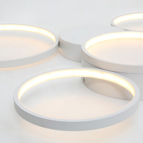 Потолочная светодиодная люстра ImperiumLoft в виде колец Twine 5 Rings White фото