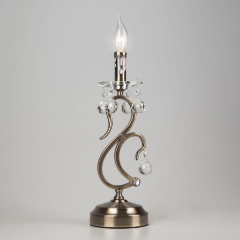 Настольная лампа Eurosvet Ernin 12505/1Т античная бронза хрусталь Strotskis® фото