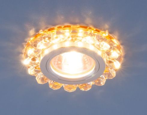 Точечный светодиодный светильник с хрусталем Elektrostandard 6036 MR16 GD золото фото