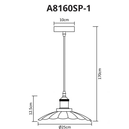 Подвесной светильник Arte Lamp Asti A8160SP-1WH фото