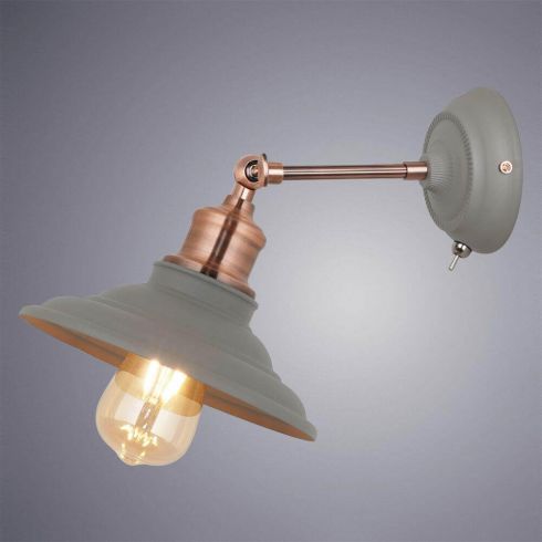 Настенный светильник с выключателем Arte Lamp Lido A5067AP-1GY фото