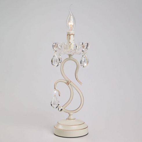 Лампа настольная Eurosvet Etna 12205/1Т белый, хрусталь Strotskis® фото