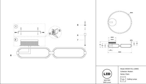 Потолочный светодиодный светильник Maytoni Chain MOD017CL-L50MG фото