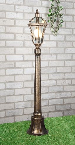 Светильник на столбе садово-парковый Elektrostandard Capella F черное золото фото