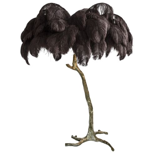 Торшер страусиные перья ImperiumLoft Feather Lamp A Modern Grand Tour черный фото