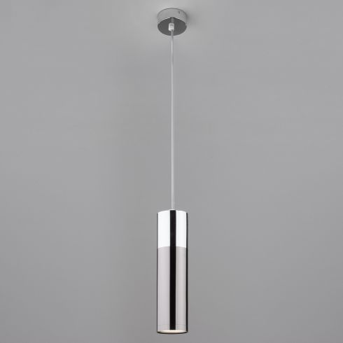 Подвесной светодиодный светильник Eurosvet Double Topper 50135/1 LED хром/черный жемчуг фото