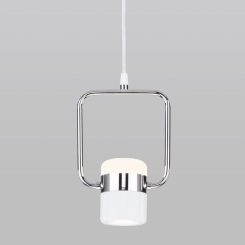 Подвесной светодиодный светильник Eurosvet Oskar 50165/1 LED хром/белый фото