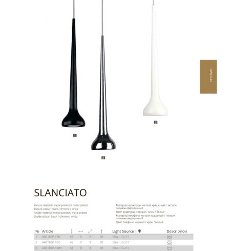 Подвесной светильник Arte Lamp Slanciato A4010SP-1BK фото