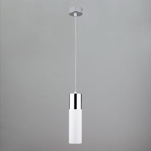 Подвесной светодиодный светильник Eurosvet Double Topper 50135/1 LED хром/белый фото