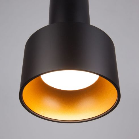 Подвесной светодиодный светильник Eurosvet Charlie 50134/1 LED черный/золото фото