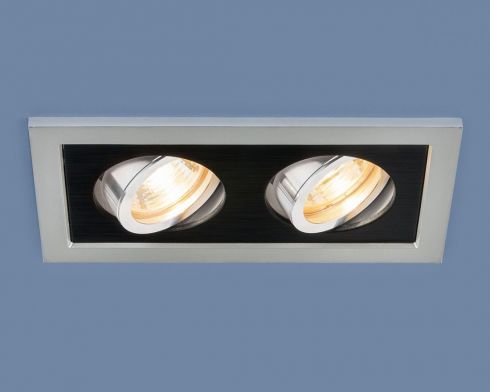 Встраиваемый светильник с поворотным механизмом Elektrostandard 1031/2 MR16 SL/BK серебро/черный фото