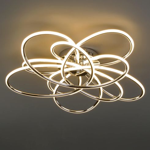 Потолочная светодиодная люстра с пультом Eurosvet Spring  90143/5 хром фото