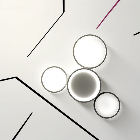 Потолочная светодиодная люстра ImperiumLoft в виде колец Twine 3 Rings Black фото