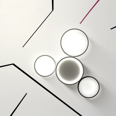 Потолочная светодиодная люстра ImperiumLoft в виде колец Twine 5 Rings Black фото